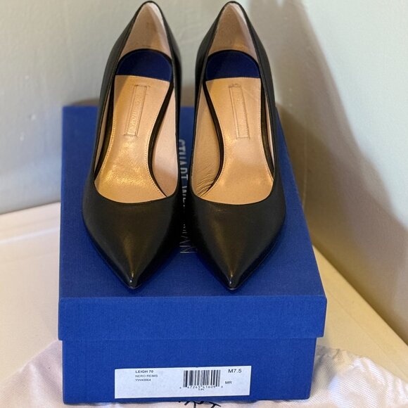 Stuart Weitzman Black Leather Pump - Size 7.5 - Picture 2 of 3